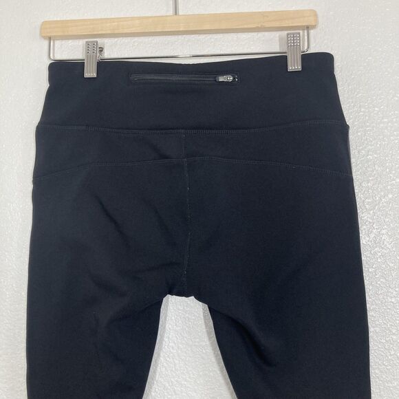 Athleta Pants Womens Medium Petite Black Fleece Lined Leggings Zip Pockets Warm - Picture 14 of 16